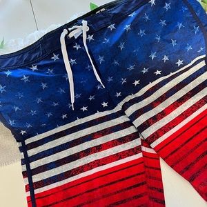 Mens Flag Print Swimsuit